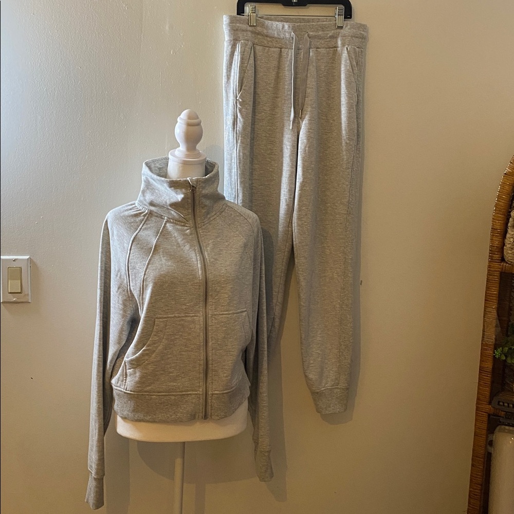 Danskin Ladies Double Collar Full Zip Hoodie matching yoga jogging pants small